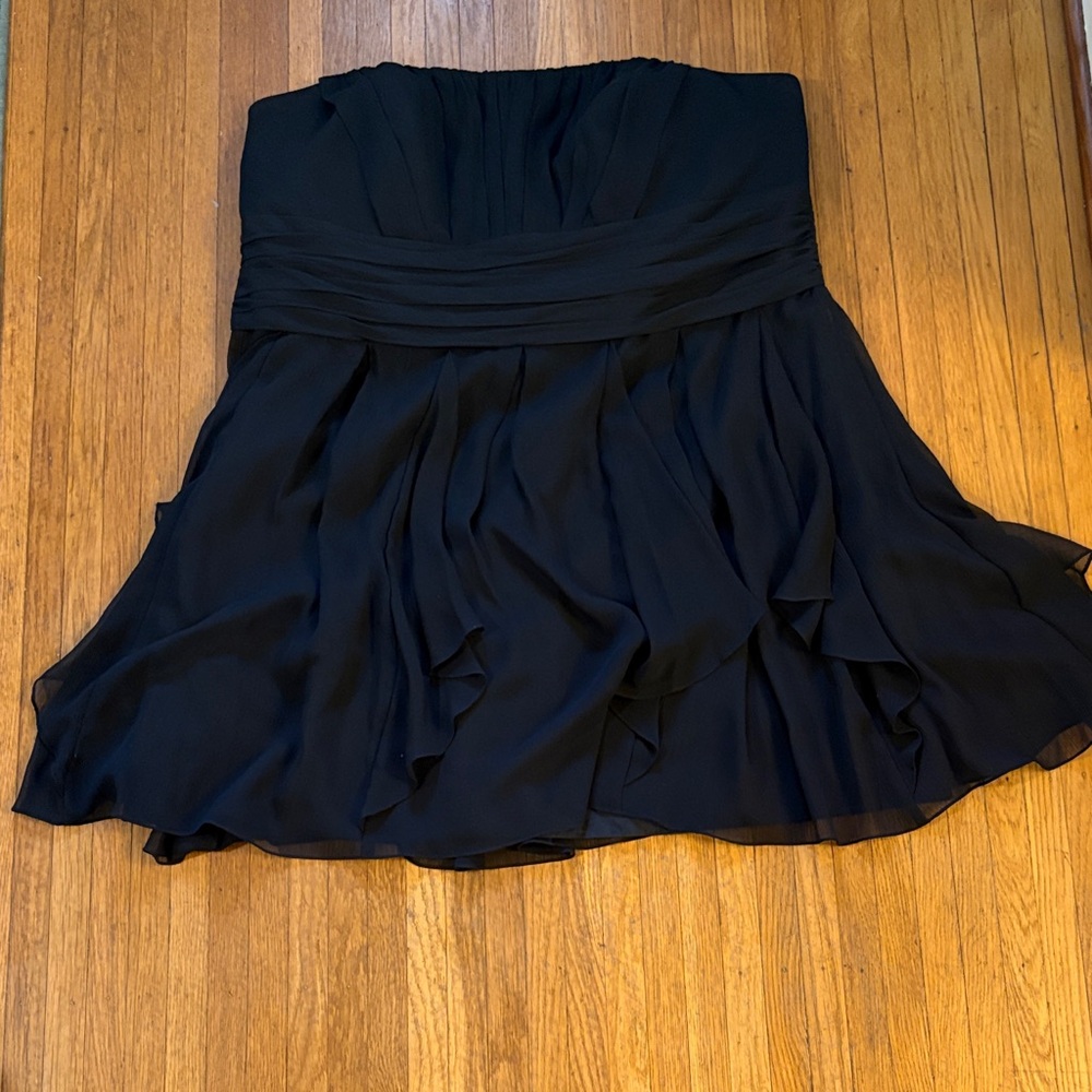 David's Bridal Elegant Black Strapless Dress